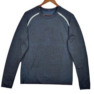 Lululemon Metal Vent Tech Long Sleeve Shirt Heather Dark Blue Sz SM EUC